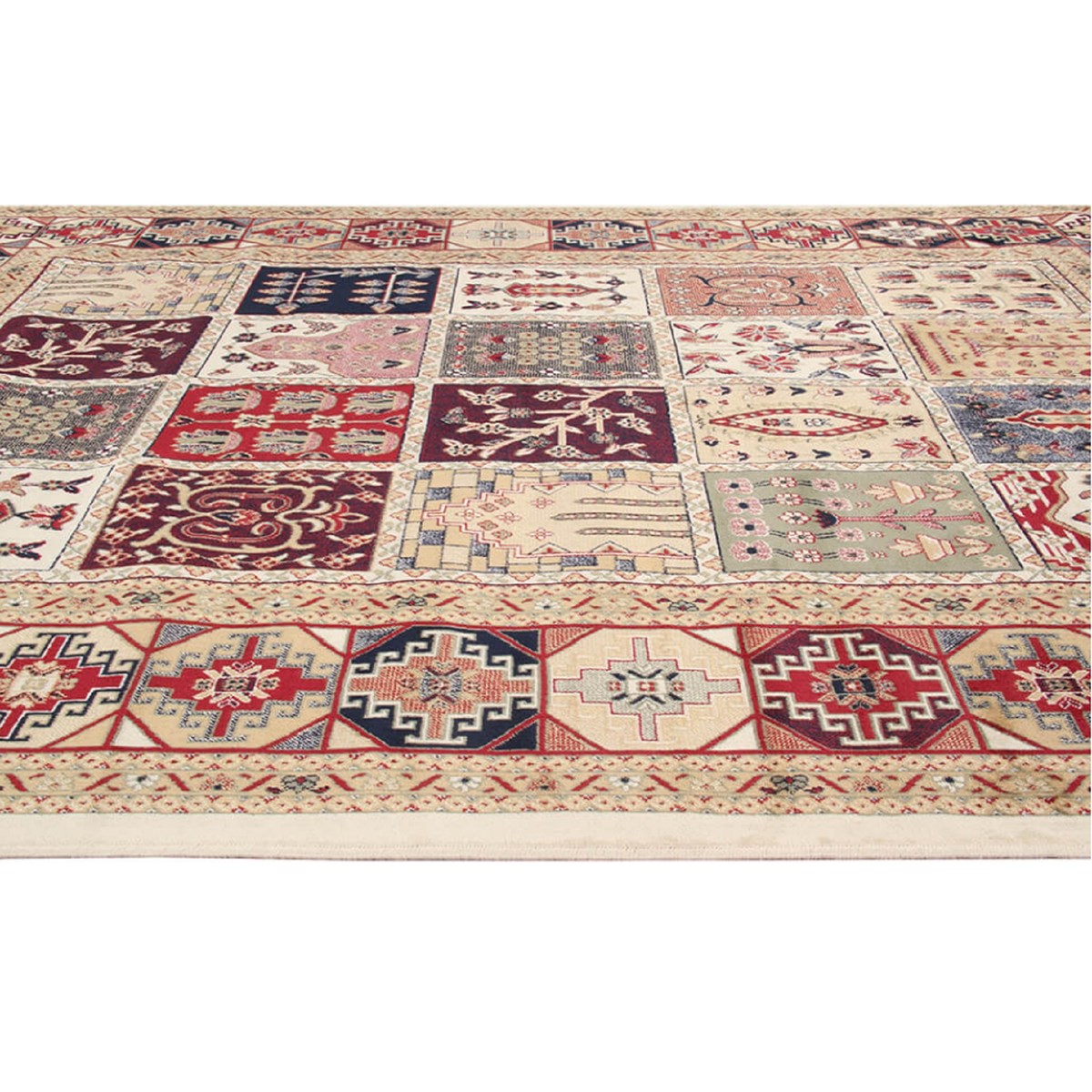 Tapis salon et chambre fait main style oriental  à franges FARSH multicolore, NOVATREND
