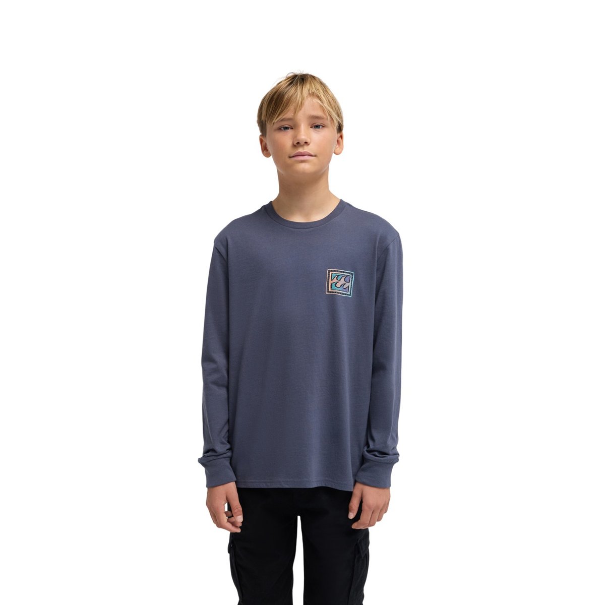 T shirt manches longues CRAYON WAVES noir ombre blue, BILLABONG