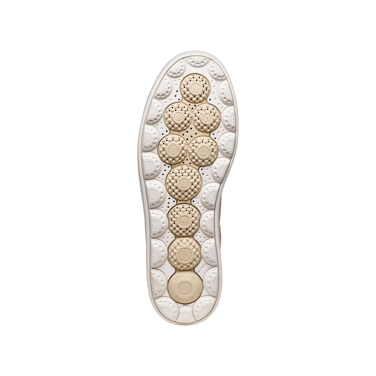 Ademende leren sneakers, SPHERICA ECUB-1 beige/roze, GEOX