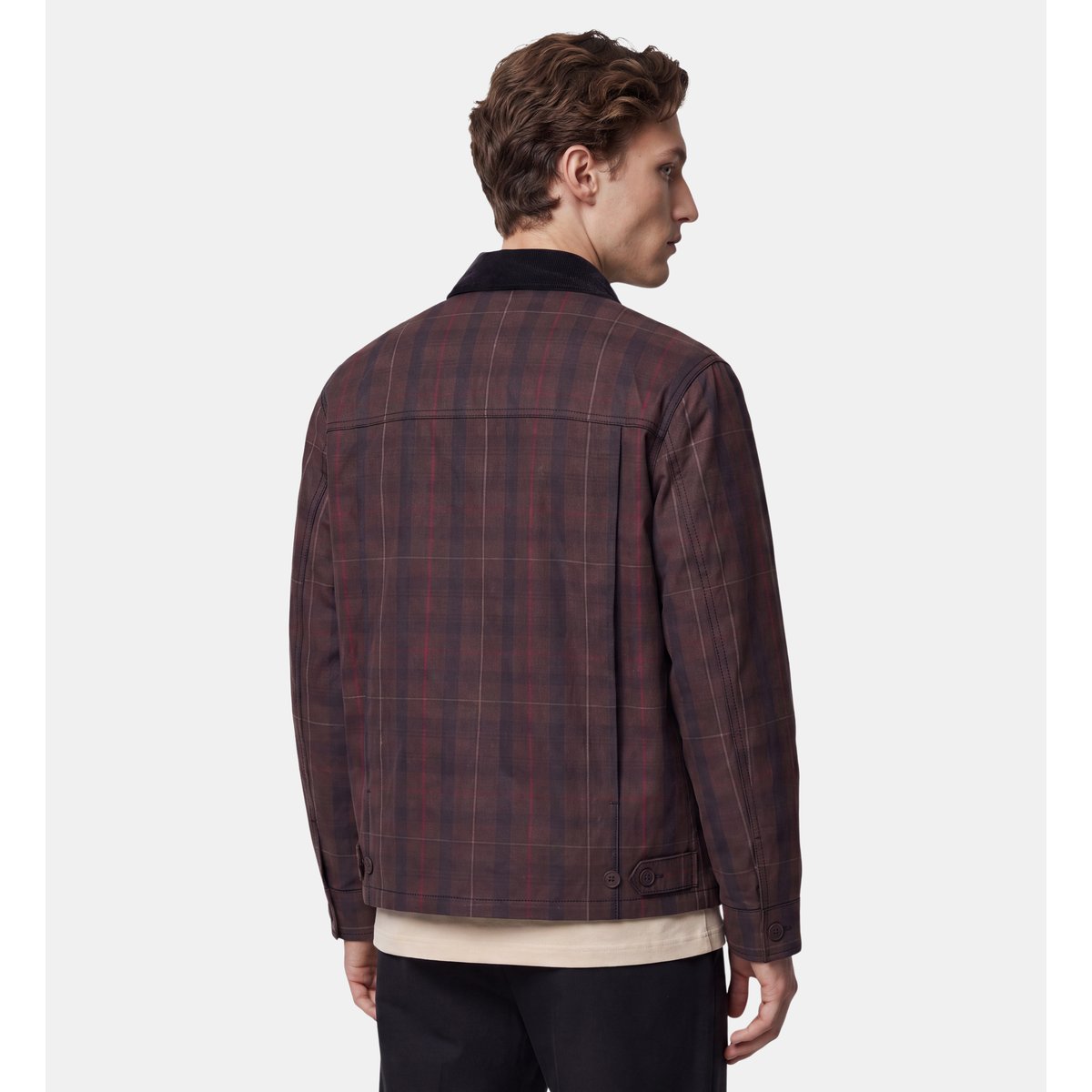 Veste droite tadwax col velours marron rouge, GALERIES LAFAYETTE
