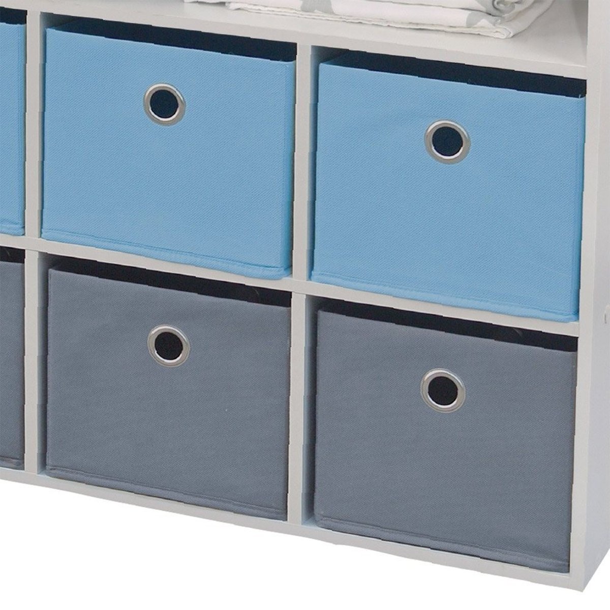 Meuble Enfant 6 Paniers 1 Niche Bleu Gris Happy bleu, DECORATIE