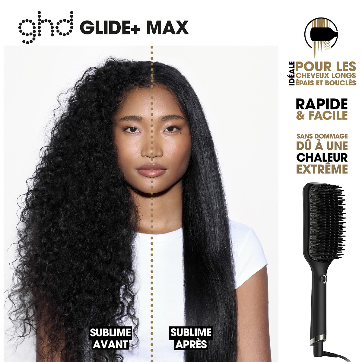 Brosse lissante ghd Glide + MAX noir, GHD