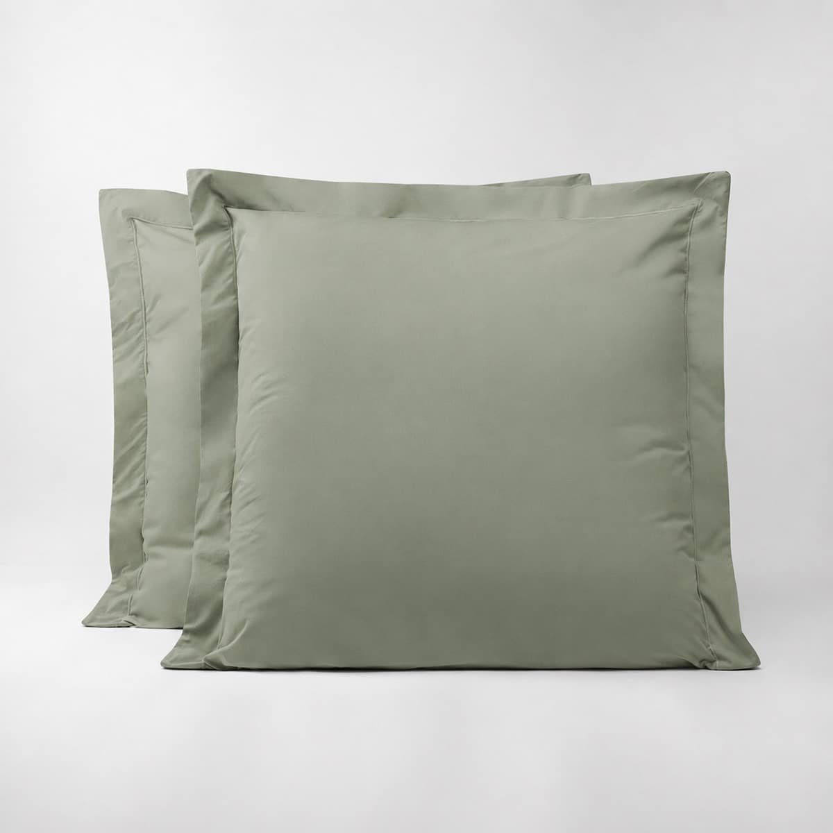 Lot de 2 taies d'oreillers coton percale 200 fils DESIREE blanc, LINANDELLE
