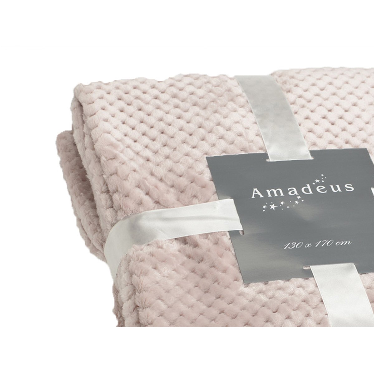 Plaid Damier Gris clair 170x240 vieux rose, AMADEUS