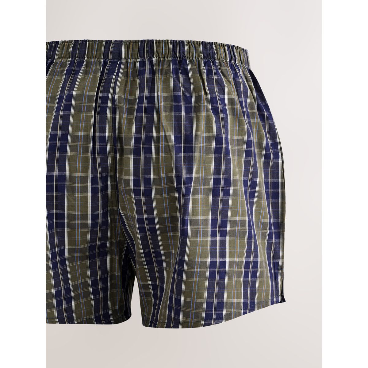 Boxer tissu carreaux bleu marine/vert, NEXT