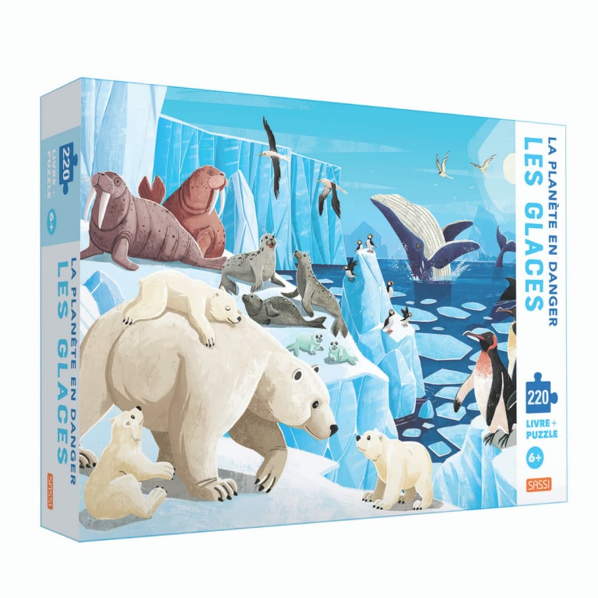 Puzzle & Livre - La Planète en Danger, Les glaces multicolore, SASSI
