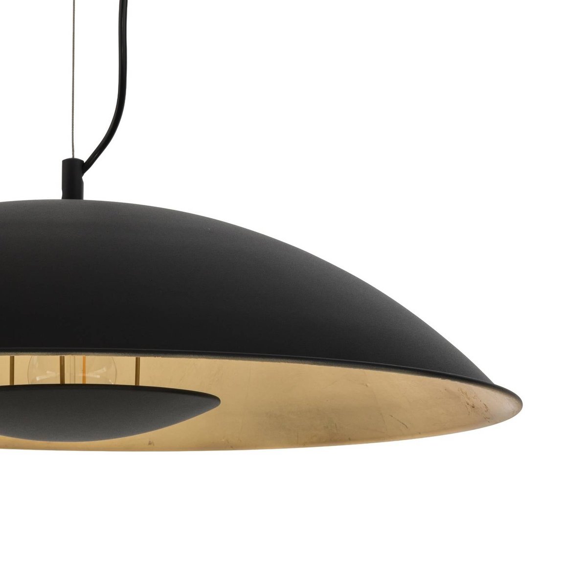 Suspension en métal moderne, Emilienne noir, or, LINDBY