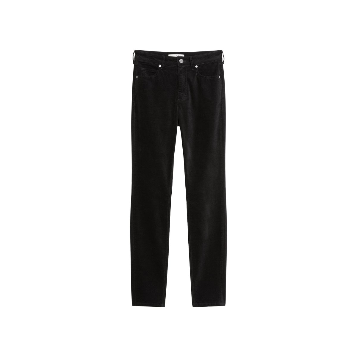 Pantalon en velours modèle Alkea slim en mélange de coton organique et de stretch noir, MARC O'POLO
