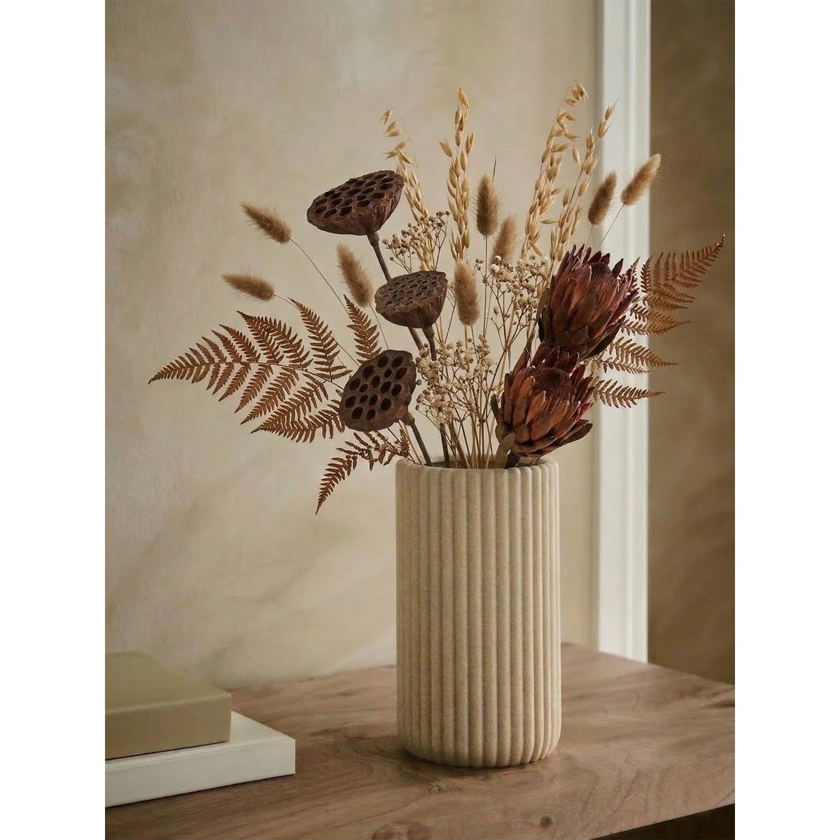 Vase nervuré myla naturel, NEXT