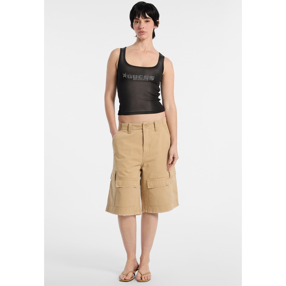 Short Cargo En Twill marron, GUESS