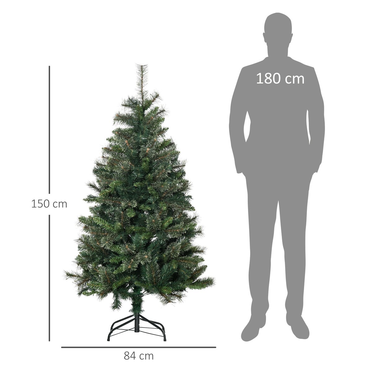 Sapin de Noël PVC Vert vert, HOMCOM