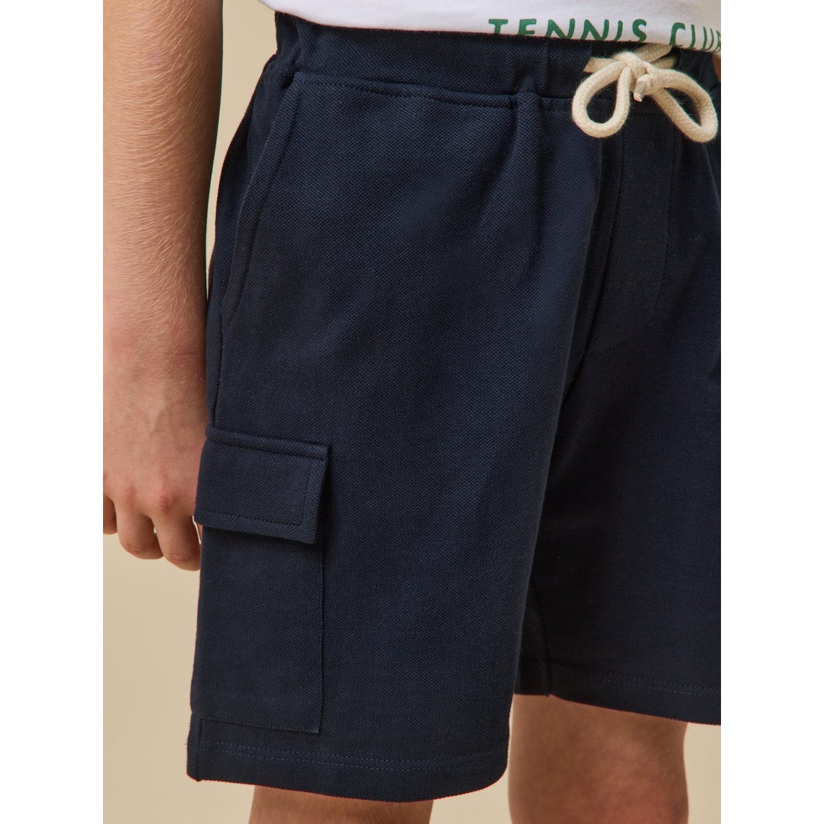 Short en maille piquée  - coton biologique marine, CYRILLUS