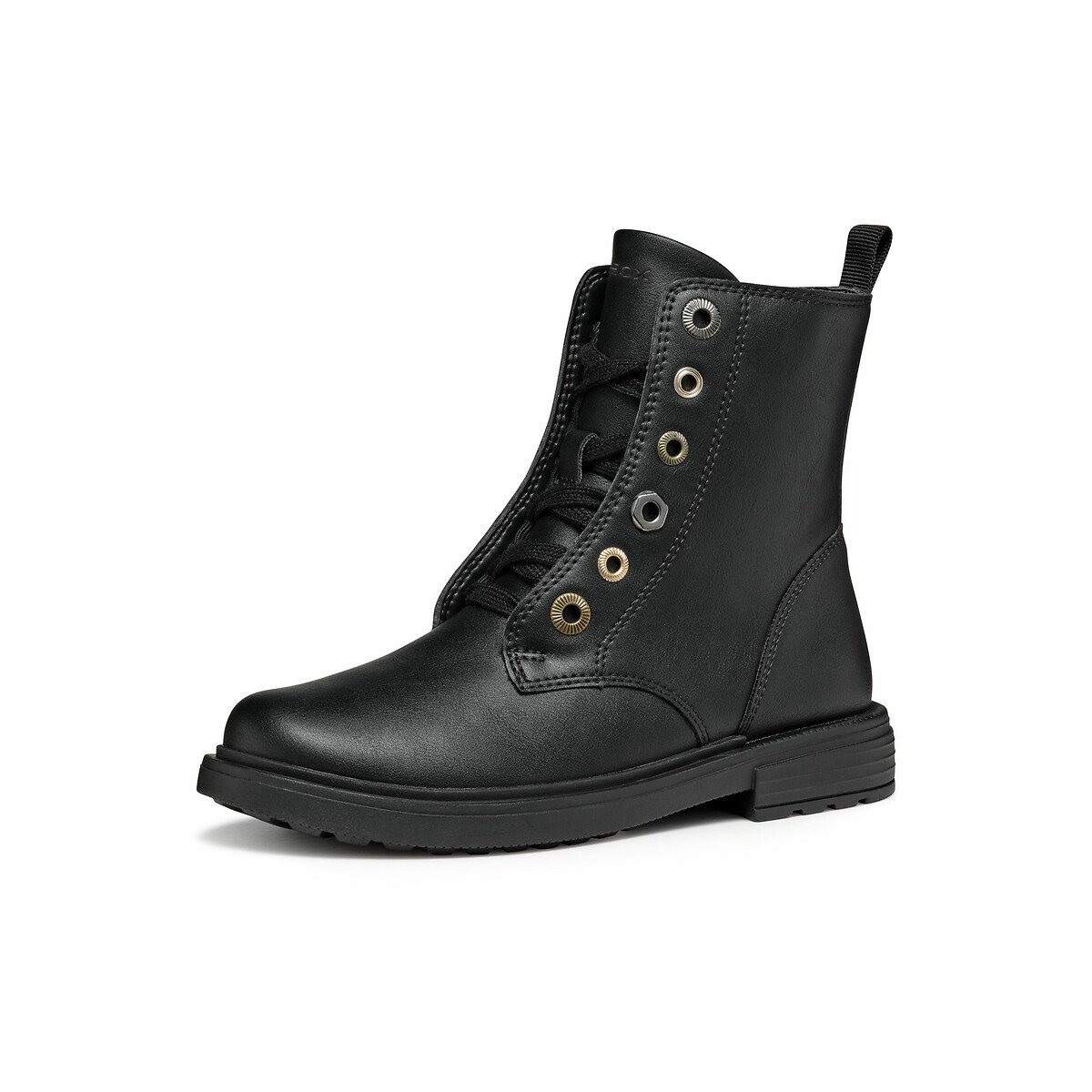 Kids Eclair Breathable Ankle Boots with Lace-Up Fastening black, GEOX
