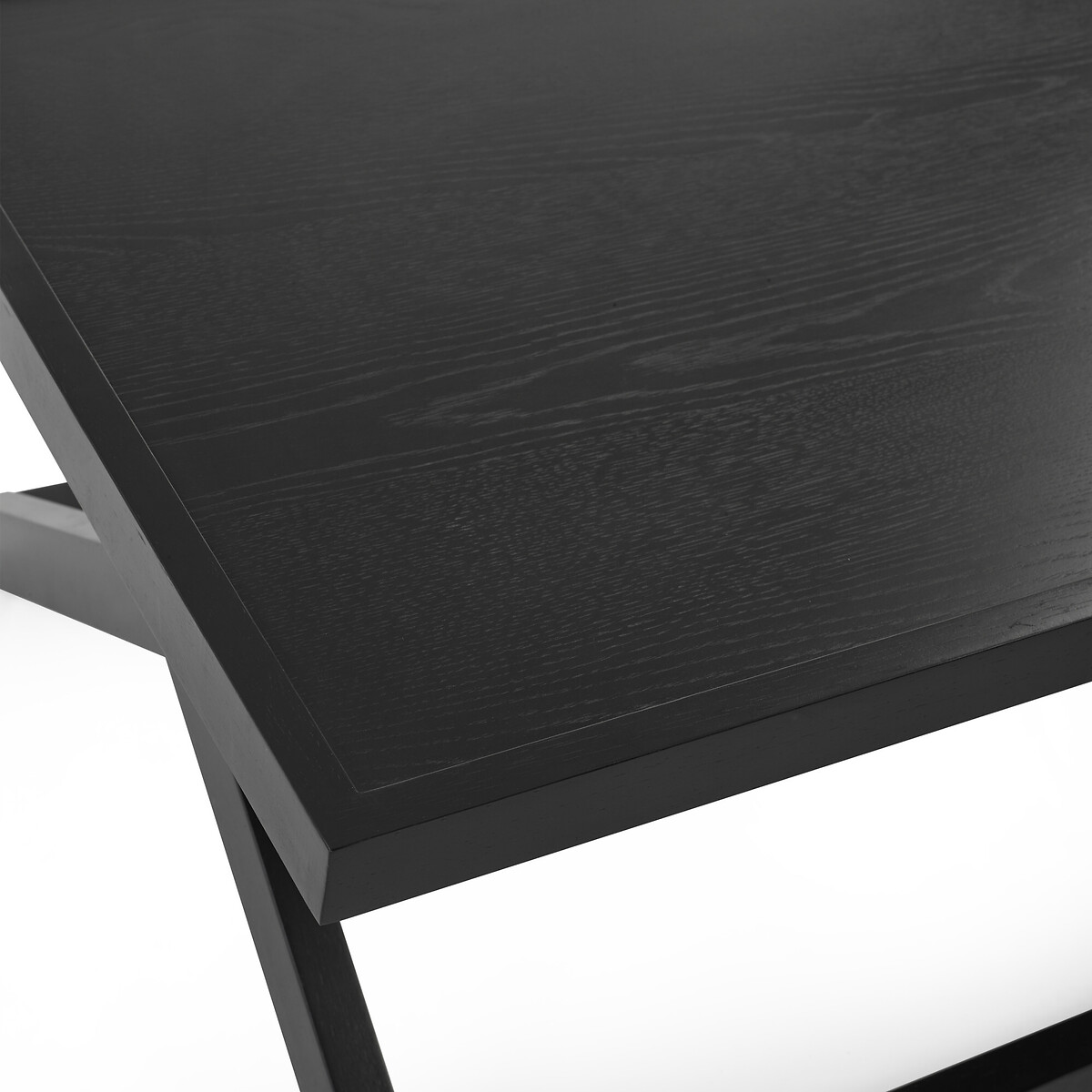 Henlow Rectangular Wood Coffee Table with Cross-shaped base black, SO'HOME