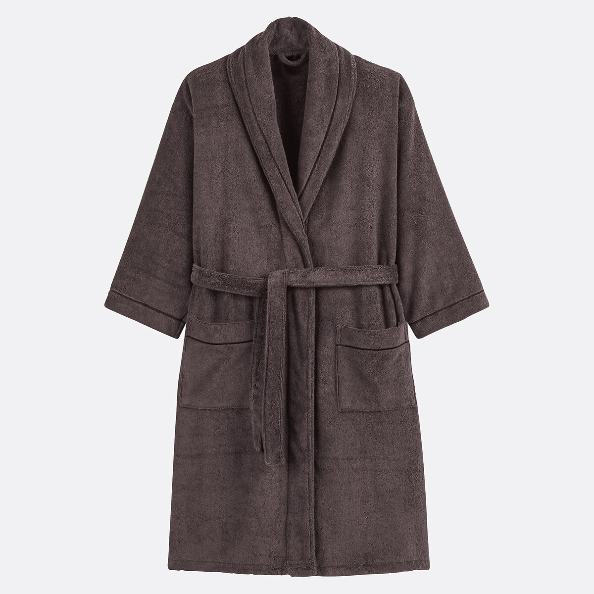 Peignoir adulte châle en coton peigné 400 g/m2, Victor graphite, LA REDOUTE INTERIEURS