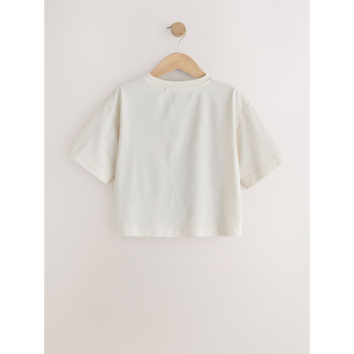 T-shirt droit oversize orné de perles écru bisou, NEXT