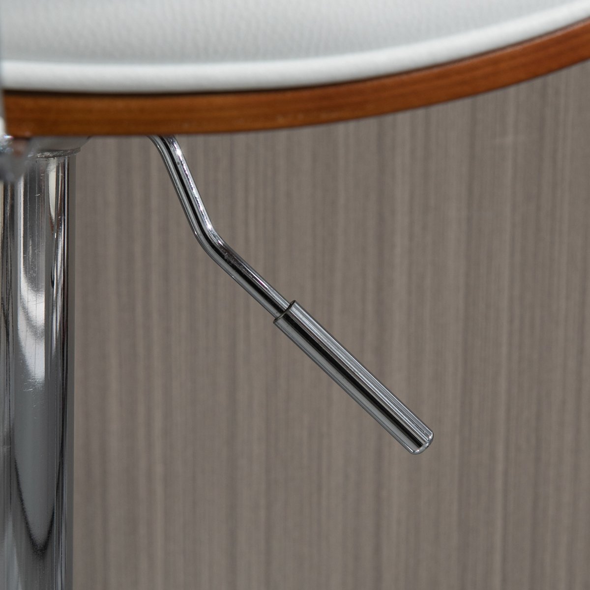 Tabouret de bar Revêtement synthétique Blanc blanc, noyer, argent, HOMCOM