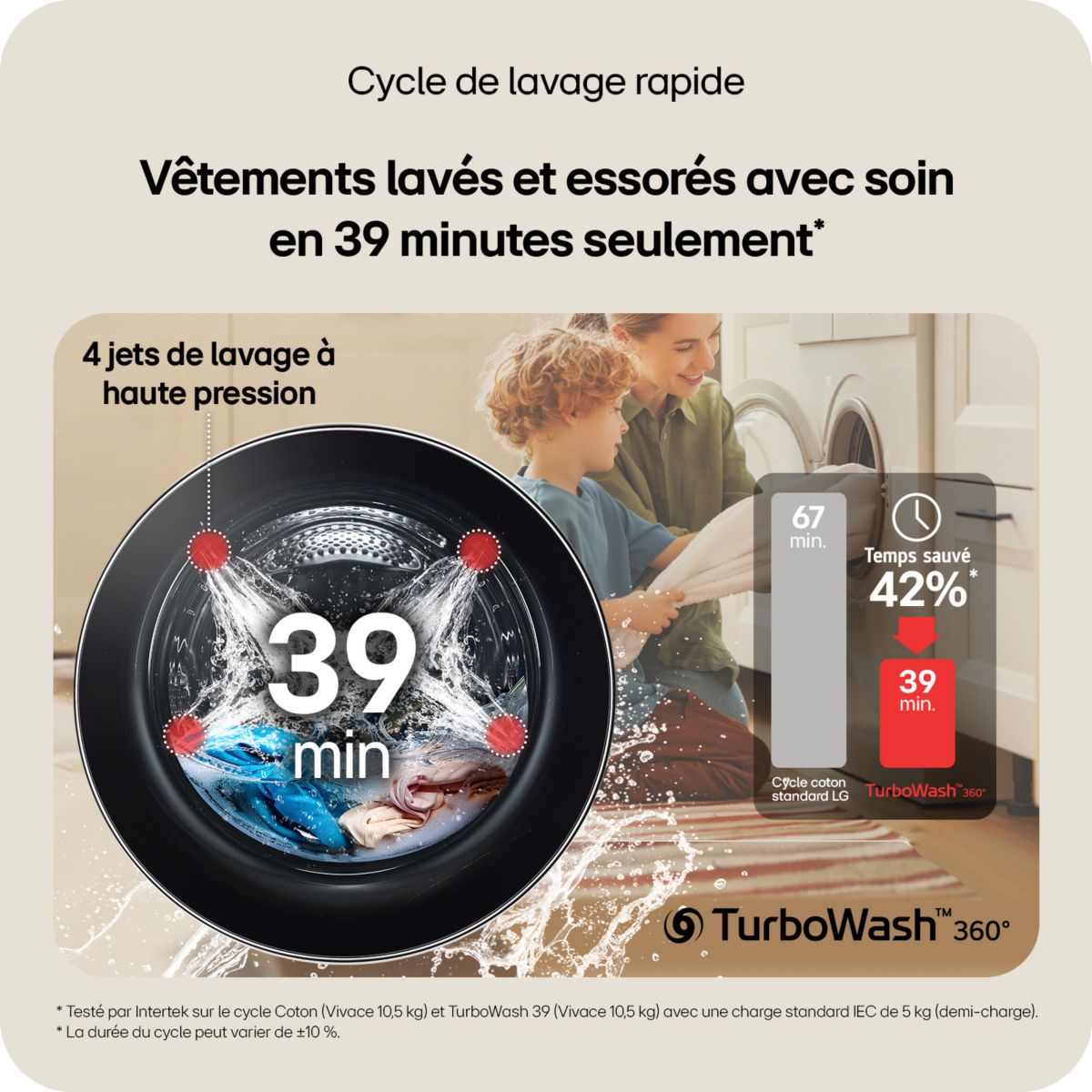 Lave linge hublot F34X56WHST couleur unique, LG