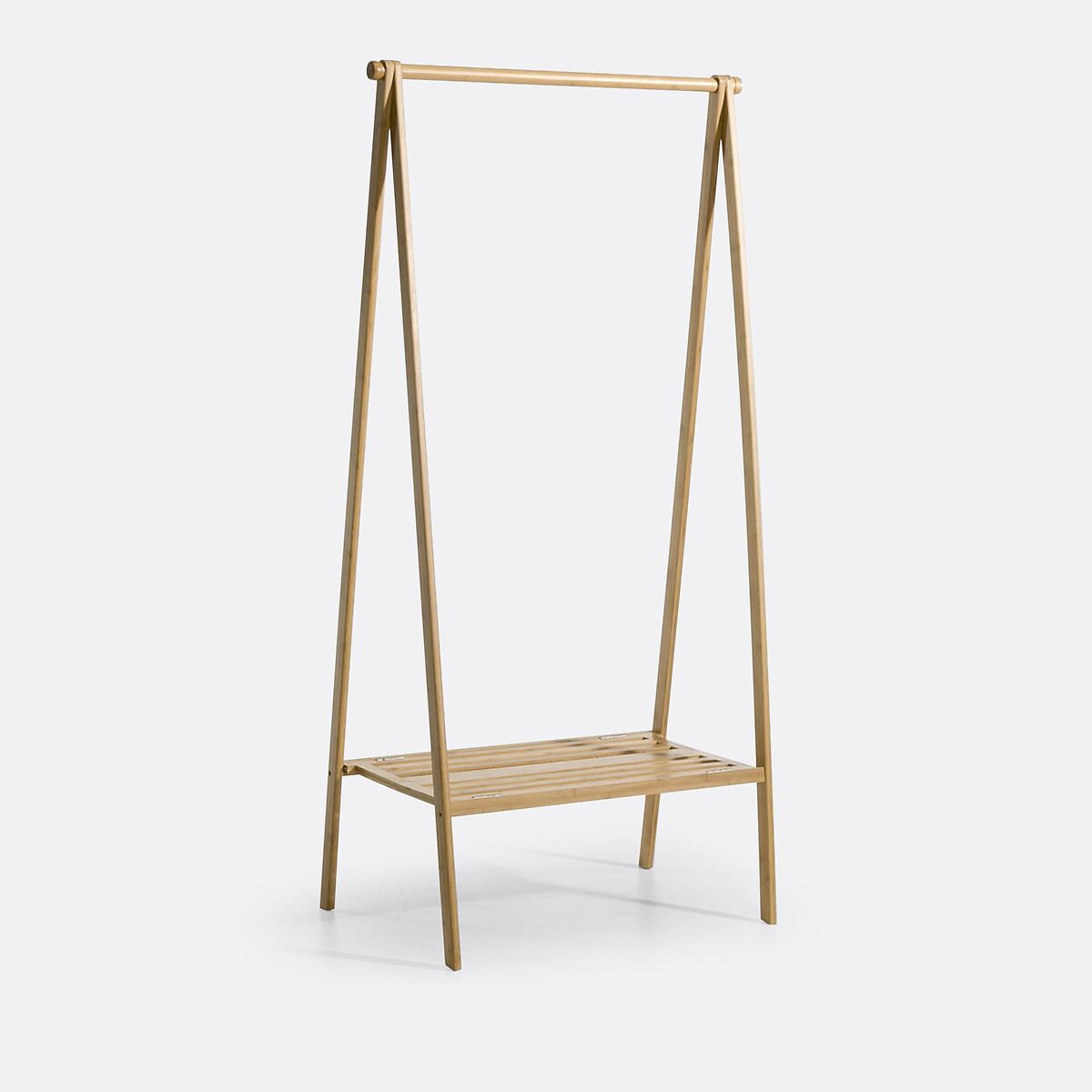 Portant pliable avec étagère, bambou bois clair naturel, SO'HOME