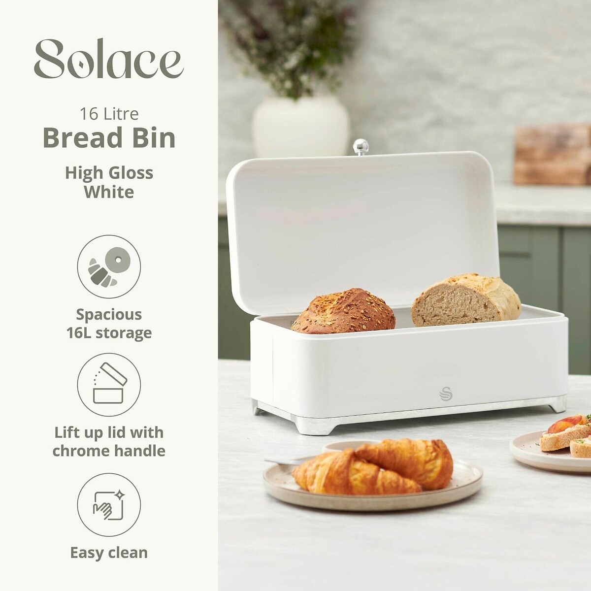 Solace Bread Bin white, SWAN