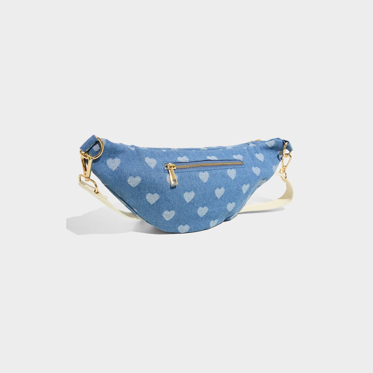 Sac banane imprimé cœurs bleu, GRAIN DE MALICE