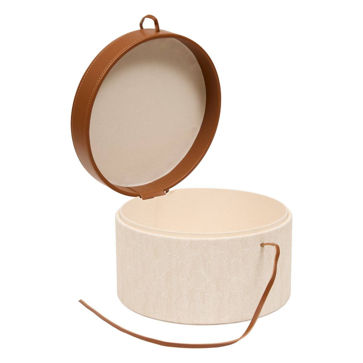 Lot de 2 boîtes rondes WHISKY crème, ATMOSPHERA