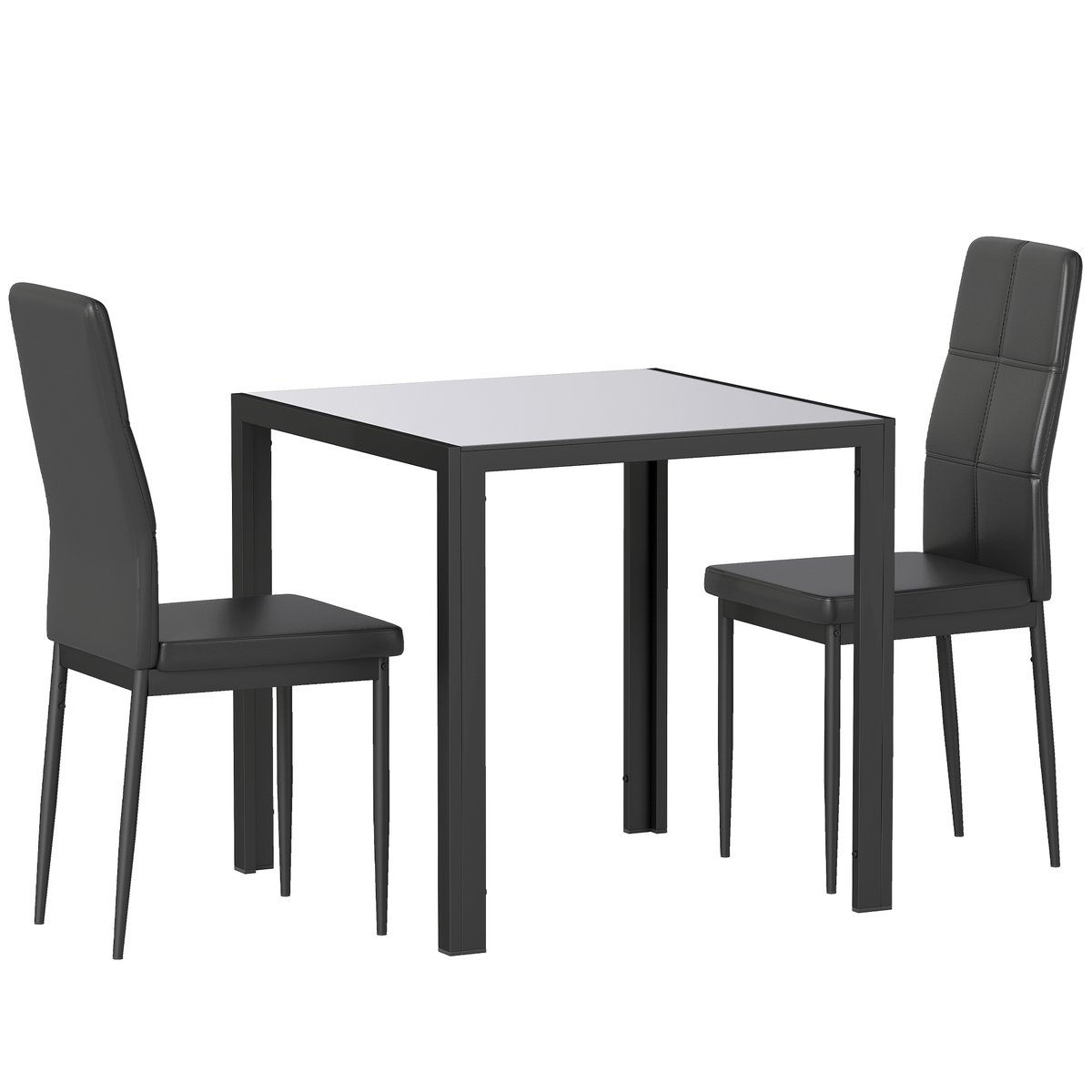 Ensemble de table à manger Métal Noir noir, HOMCOM