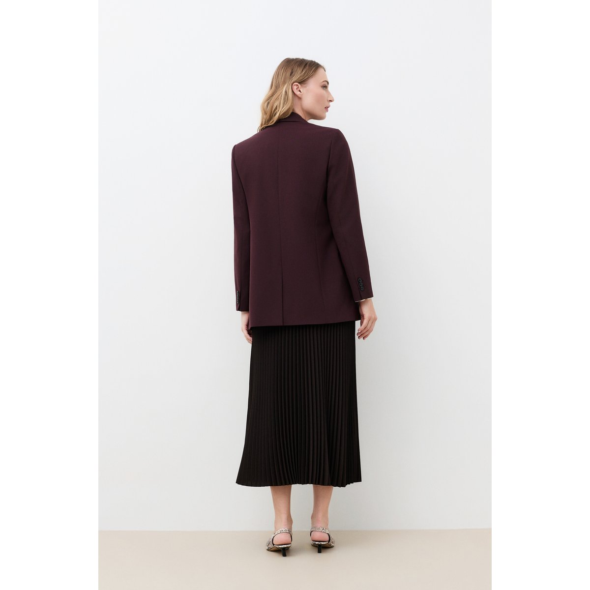 Veste droite col tailleur VOLTIGE prune, CAROLL