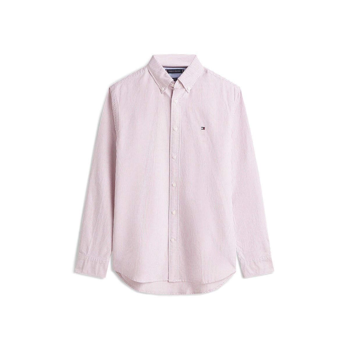 Chemise Oxford droite rayée rouge rayé, TOMMY HILFIGER