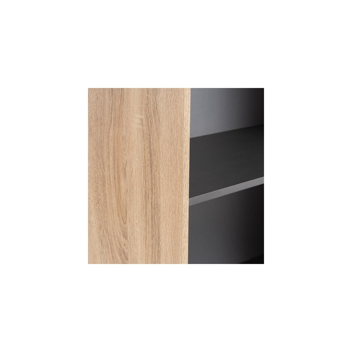 Étagère en MDF Bois et Gris - 4 étagères gris, WADIGA