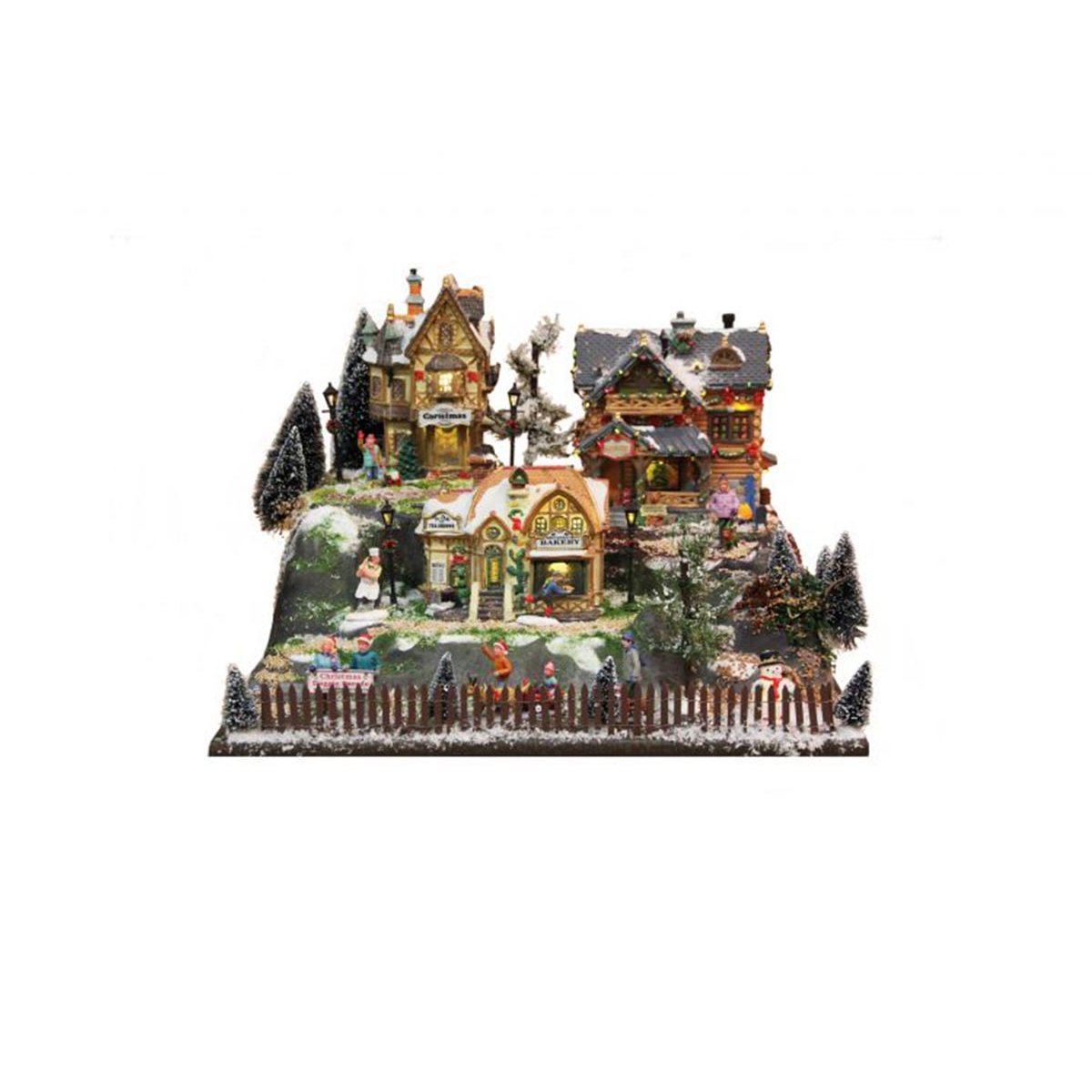 Base Village de Noël 3 plateaux à décorer noir, JARDIDECO