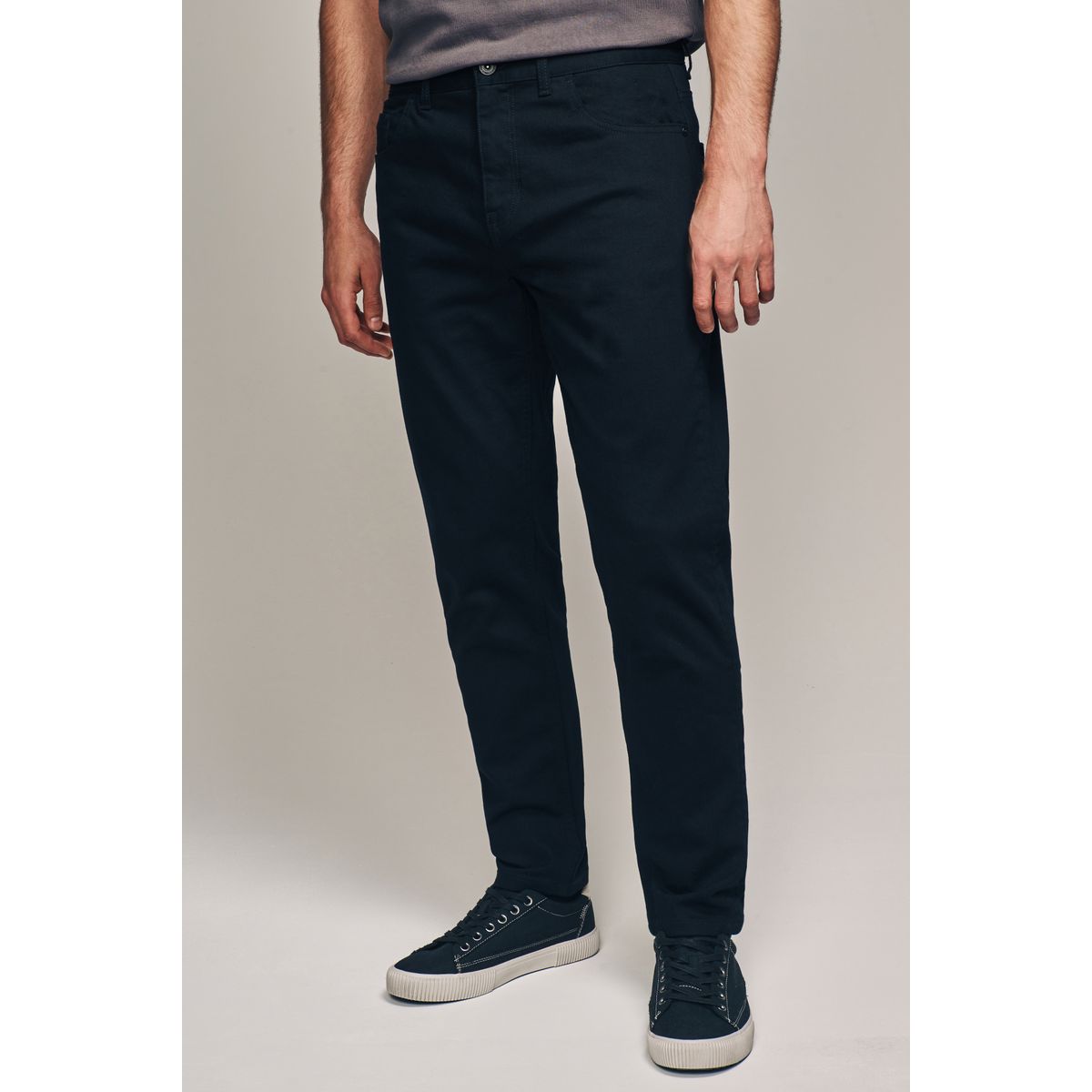 Jean stretch classique coupe fuselée noir uni, NEXT