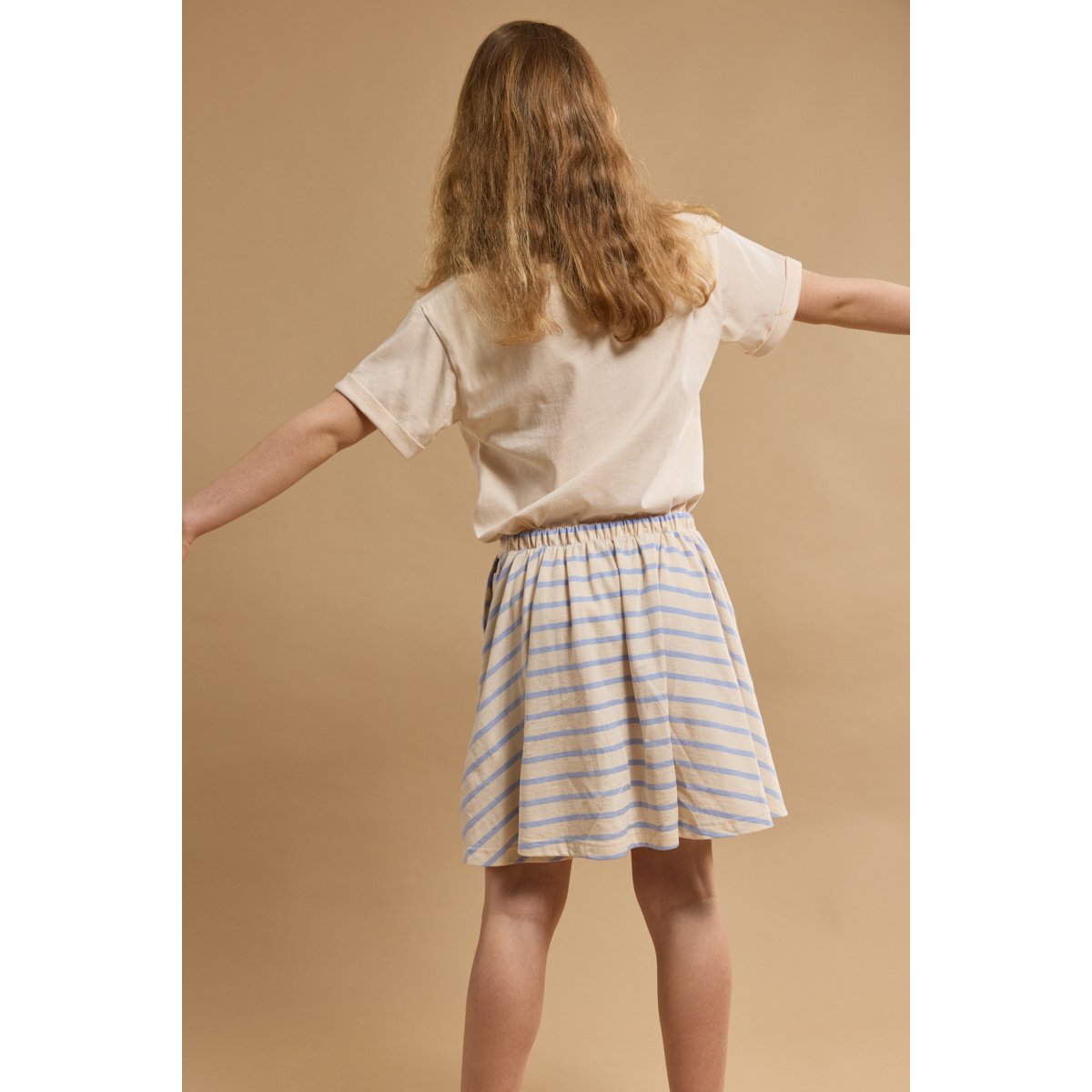 Jupe rayée en coton léger KIDS marmo/bleu lavande e24, ARMOR-LUX