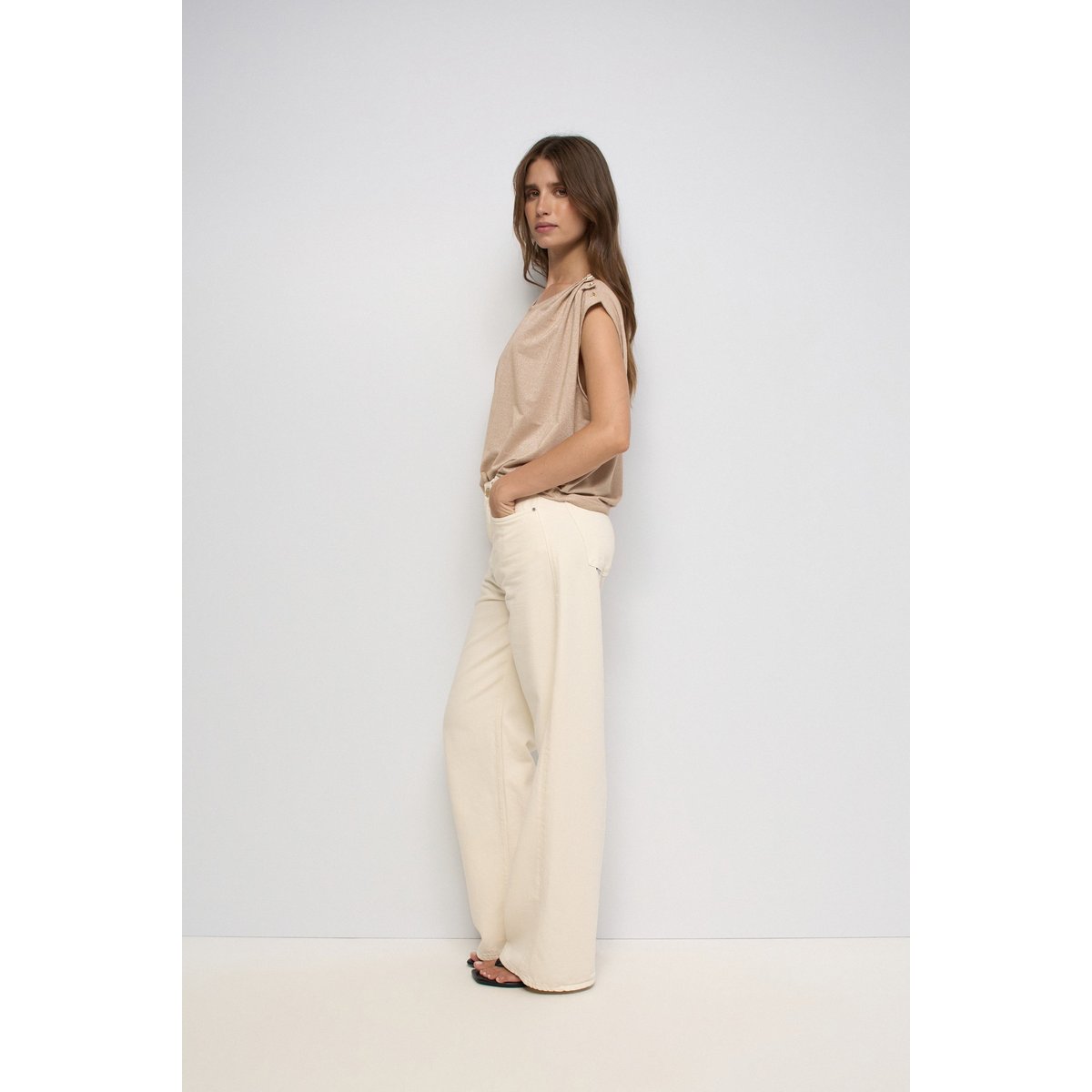 T-SHIRT AVEC Fil textile beige, SALSA JEANS