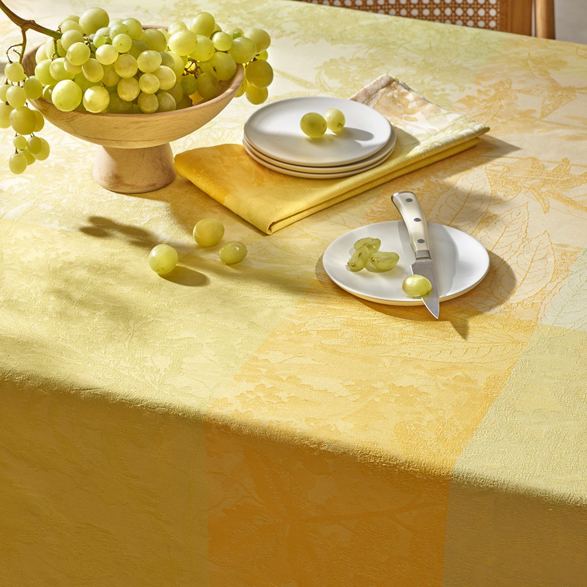 Nappe pur coton enduit MILLE ESPRIT JARDIN solaire, GARNIER THIEBAUT