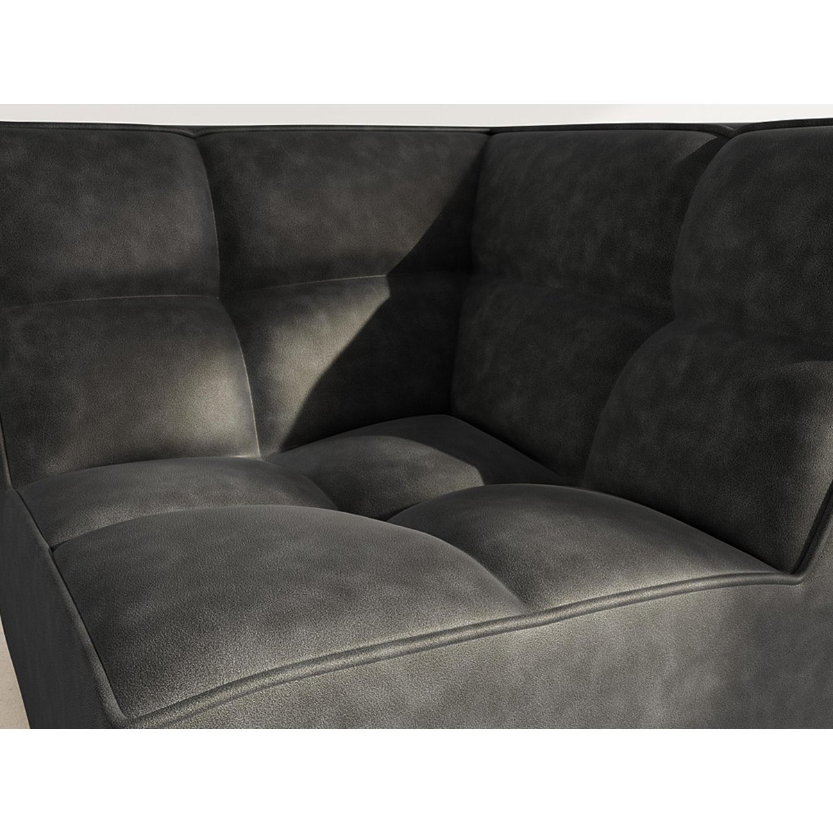 Canapé d'Angle réversible 1 places - ALYA noir, BEST MOBILIER