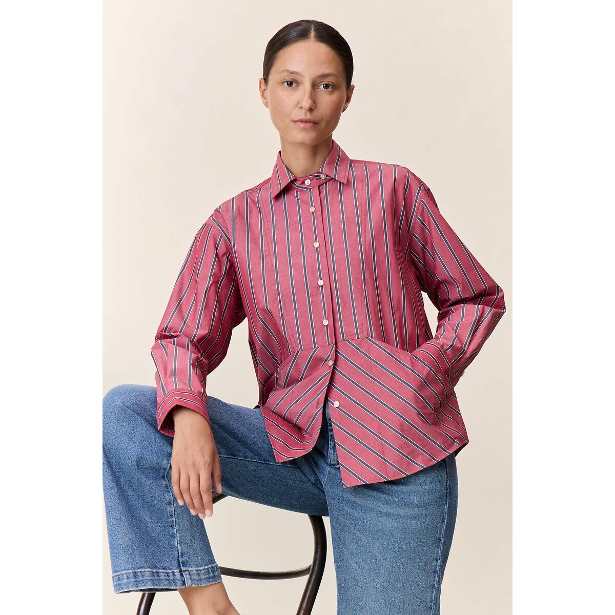 Chez Striped Shirt pink, LEON & HARPER
