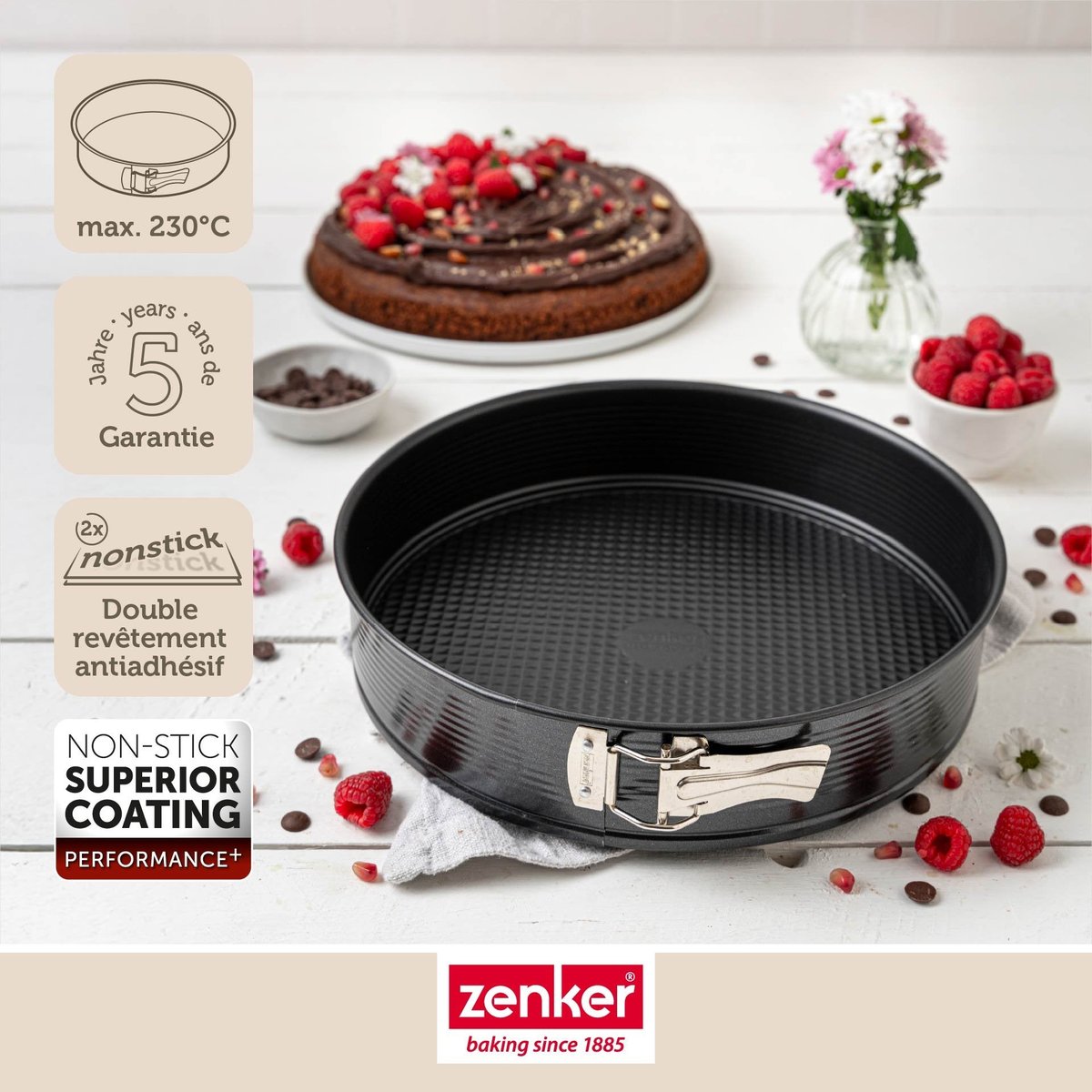 Moule à manqué à charnière 28 cm PERFECTBACK+ noir, ZENKER