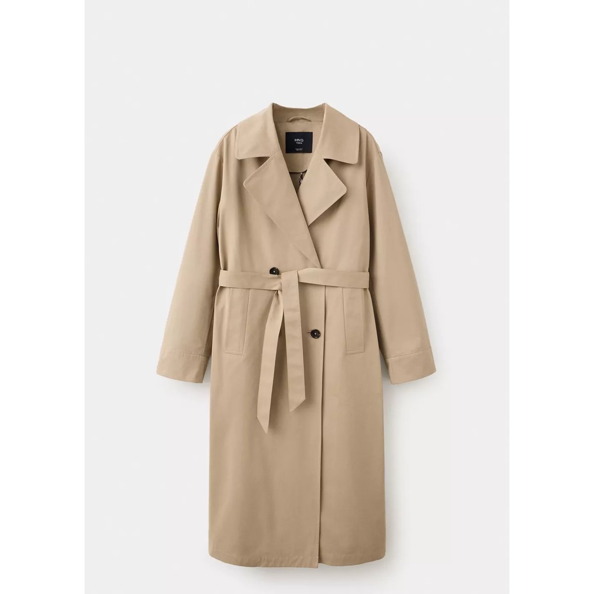 Manique coton imprimé à rayures beige, MANGO TEEN