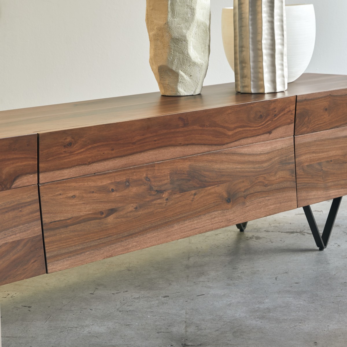 Meuble Hi-FI, TV en Palissandre massif, METRIC marron, TIKAMOON