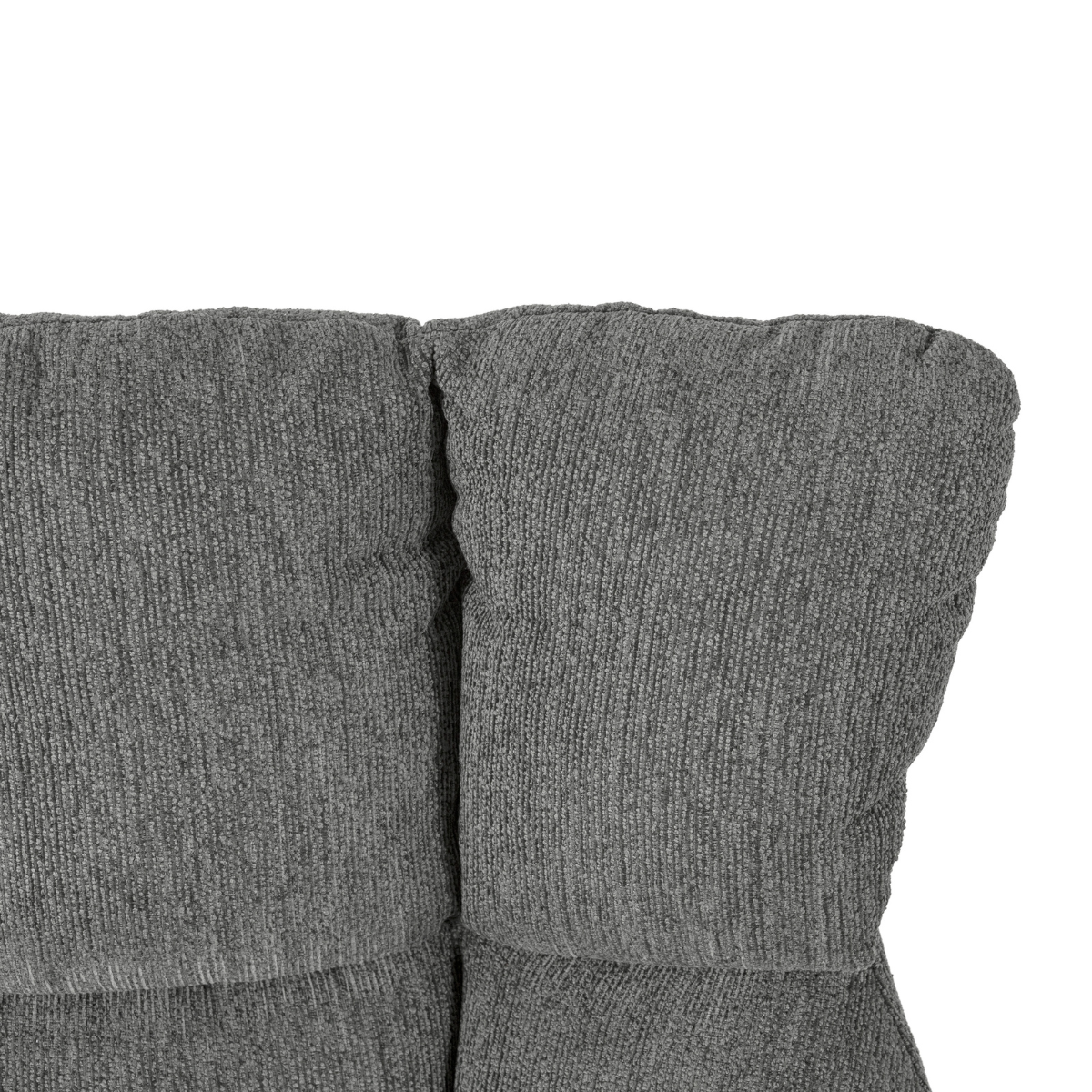 Fauteuil en tissu matelassé avec pieds en métal noir H89 cm - ODETTE gris, CALICOSY
