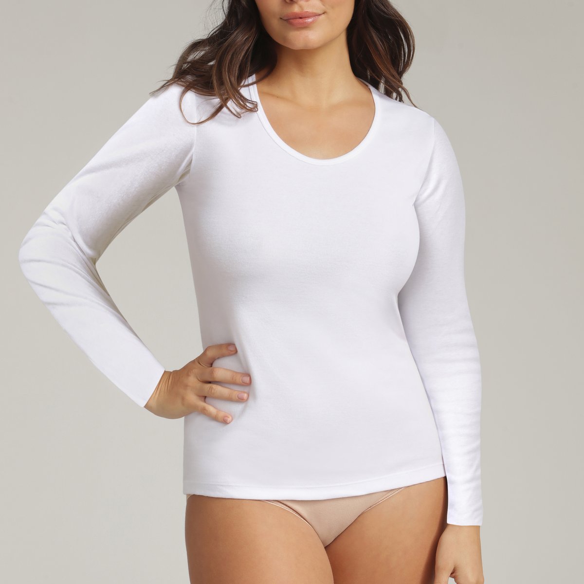T-shirt Manches Longues Thermal Tech blanc, PLAYTEX