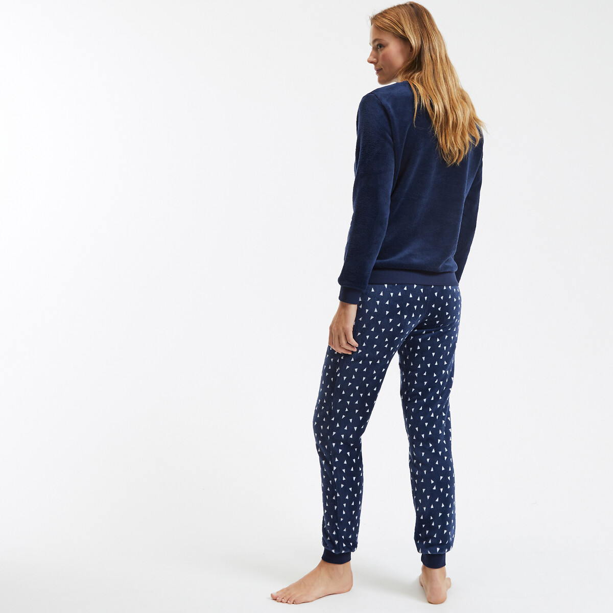 Pyjama polaire esprit montagne bleu nuit, SO'HOME