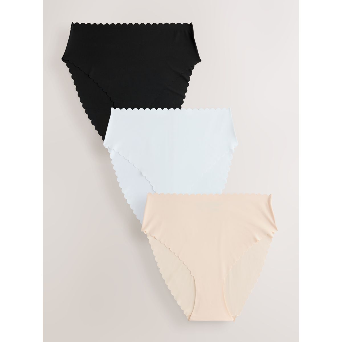 Culotte festonnée invisible, lot de 3 noir/ blanc/ chair, NEXT
