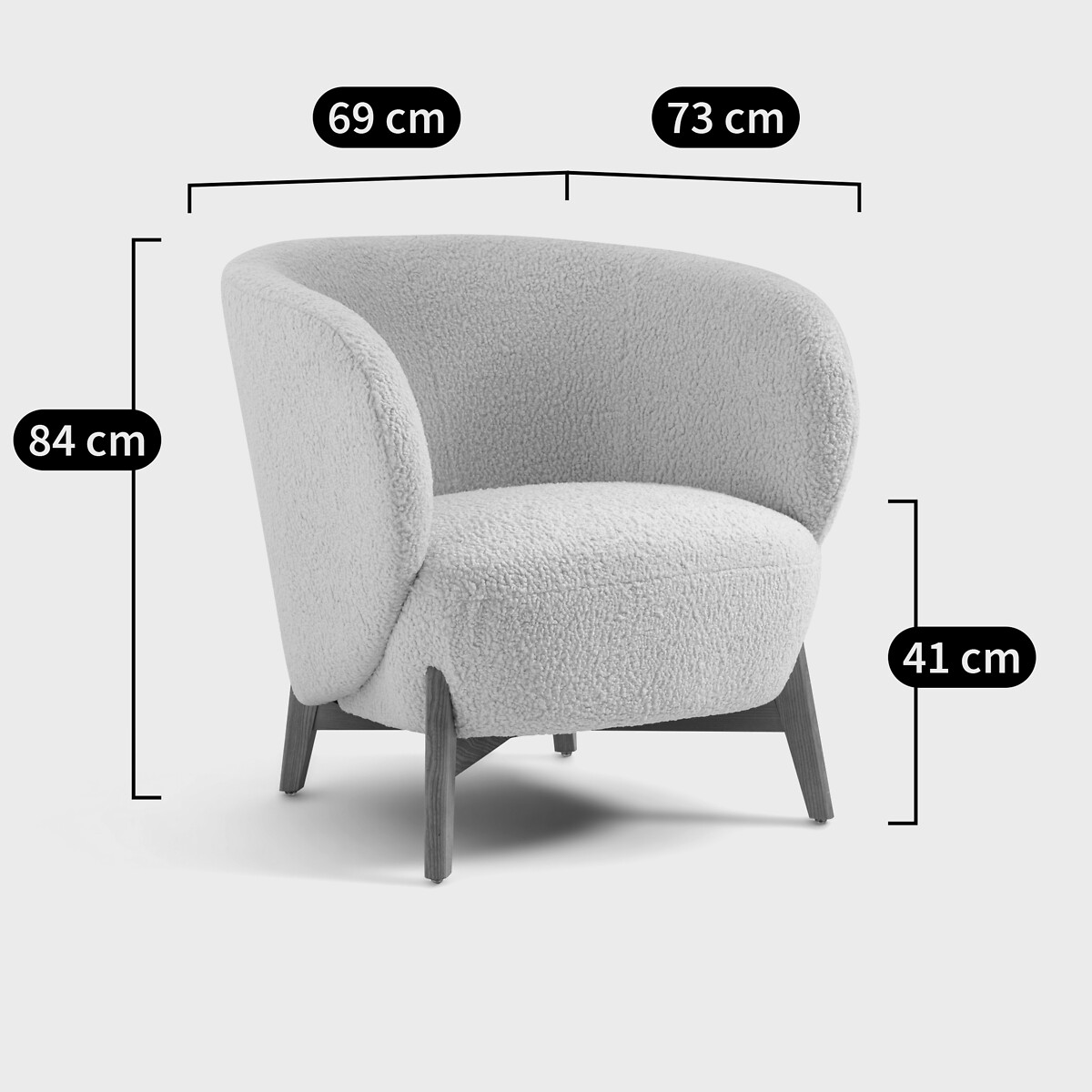 Sillón de rizo Lancy crudo, LA REDOUTE INTERIEURS