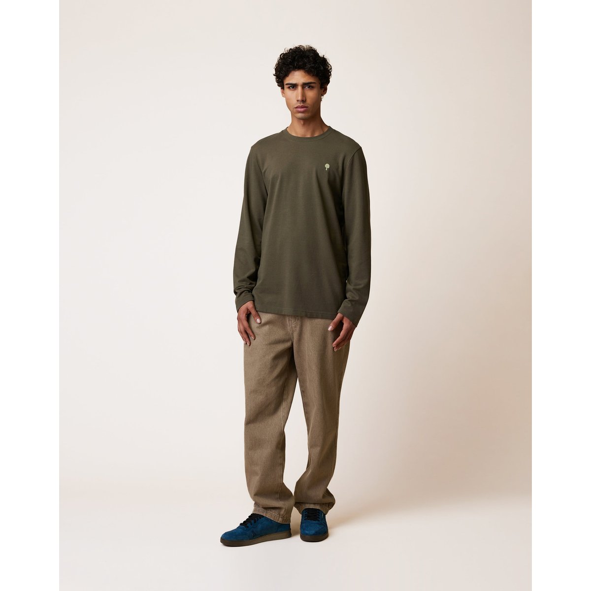 T-shirt en maille kaki, FAGUO