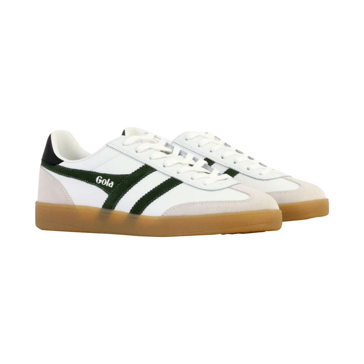 Basket Basse Cuir Viper Leather white-evergreen-black-gum, GOLA