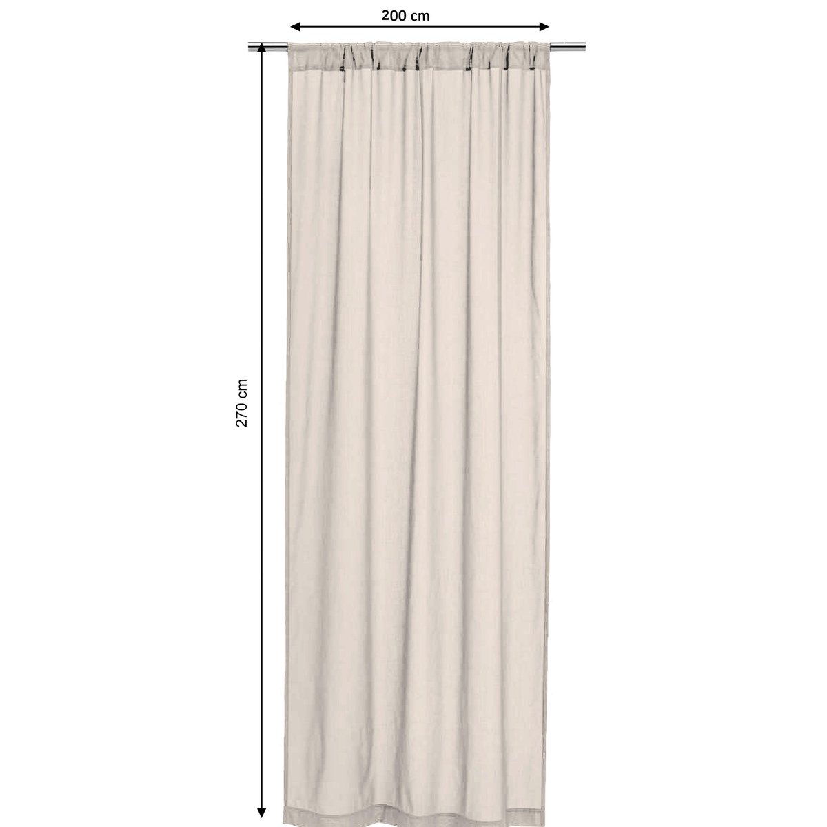 Rideau tamisant en polyester et lin, AYDEN beige, INSPIRE