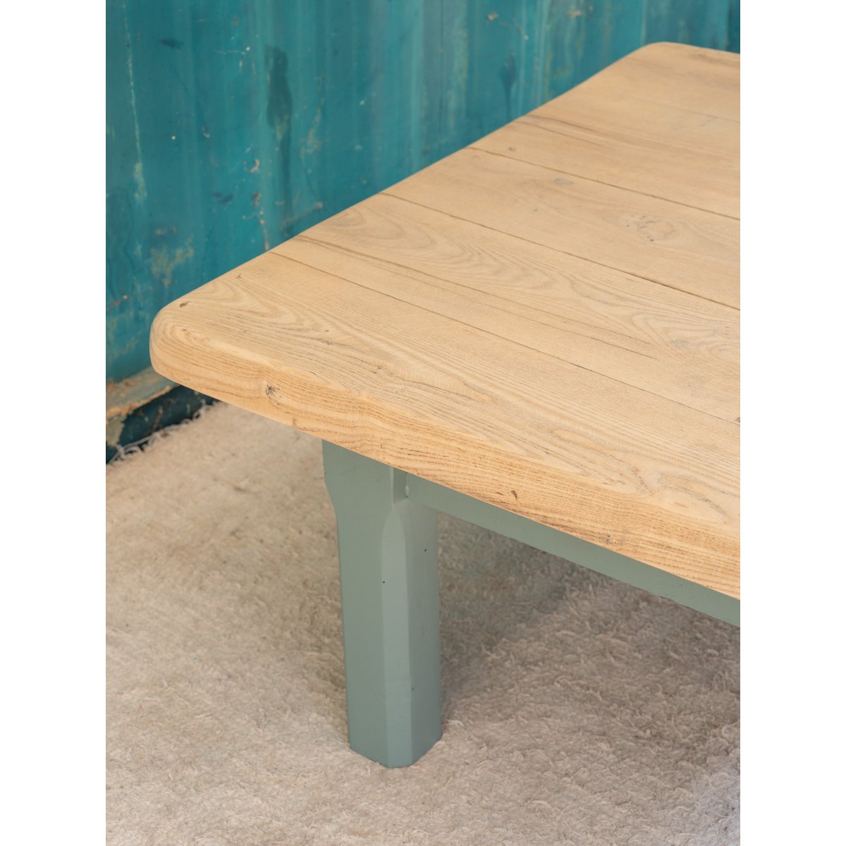 Table basse en bois vert d'eau Léonie N°1065 - Bon état bois clair, DEBONGOUT