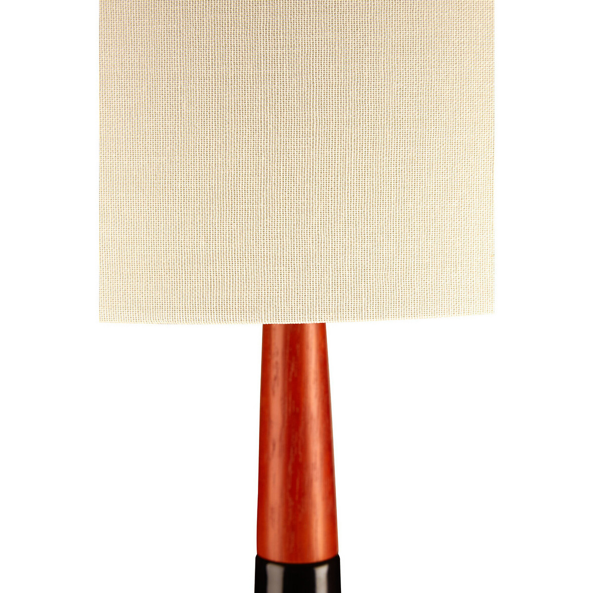 Spencer Black Ceramic and Wood Table Lamp with Linen Shade black, SO'HOME